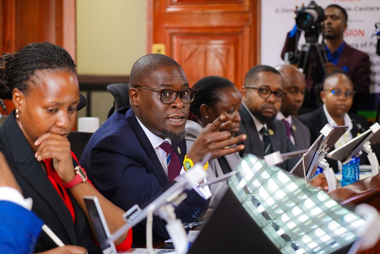Nairobi Governor Johnson Sakaja when he appeared before the Senate Standing Committee on Devolution and Intergovernmental Relations on Thursday
