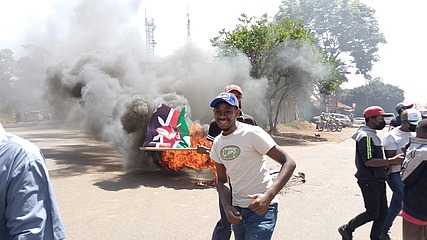 Protesters in Nyeri town