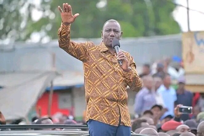 President William Ruto addresses residents of Koiwa township