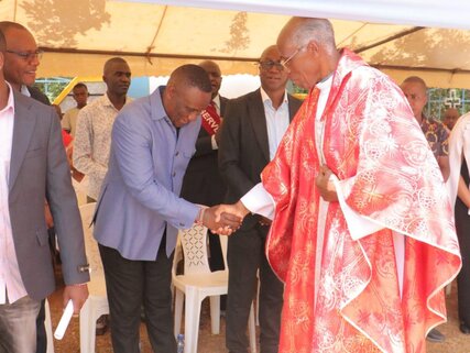 Matungulu MP Stephen Mule with Bishop Martin King'oo