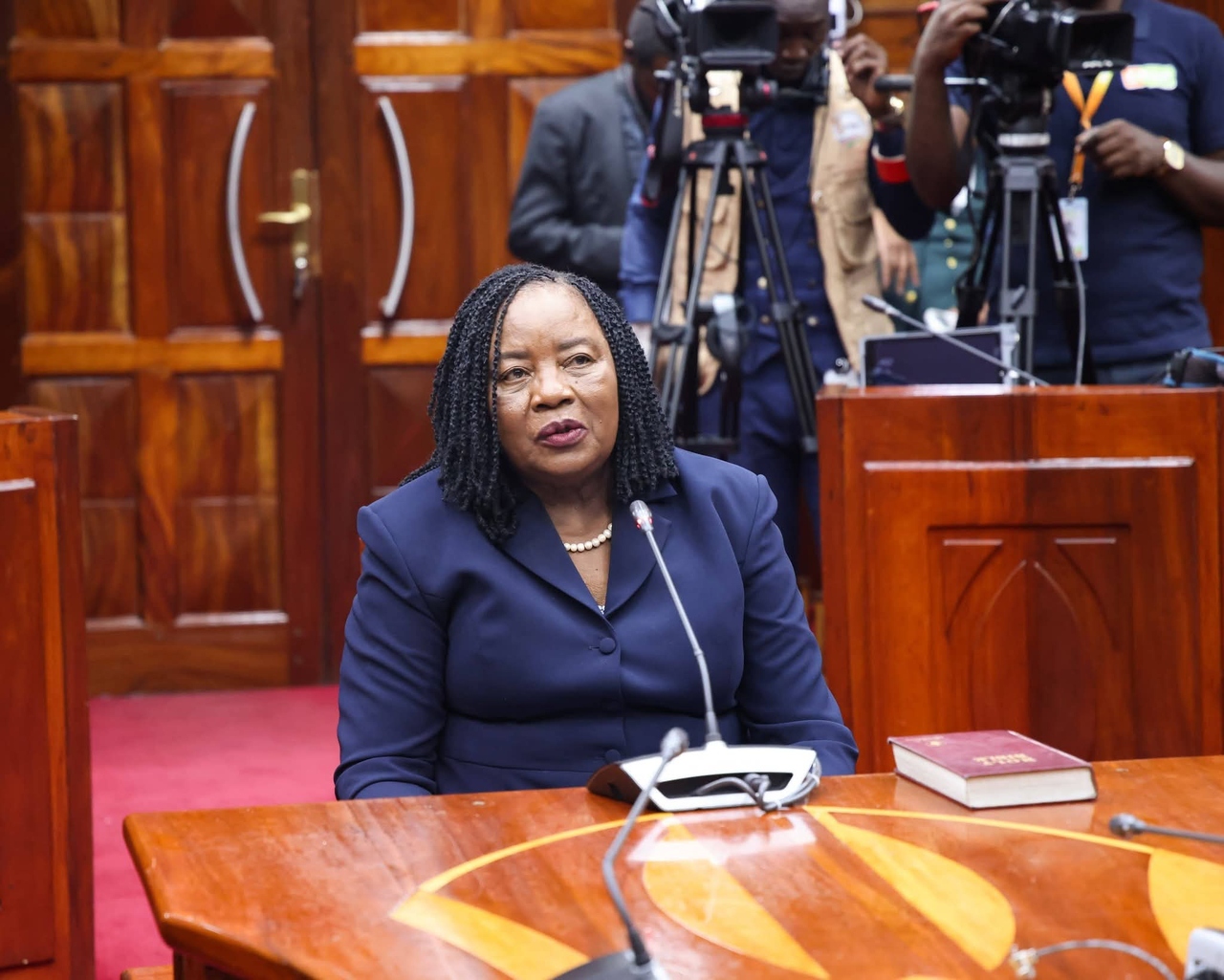 Ida Odinga during the vetting at the County Hall, Parliament on Friday