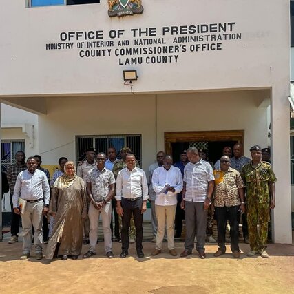 Members of Parliamentary Joint Committee on Energy with Lamu leaders during a public participation forum on South Lokichar Oilfield Development Plan