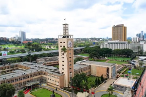 Kenya's iconic Parliament Buildings stand proudly in Nairobi's city centre