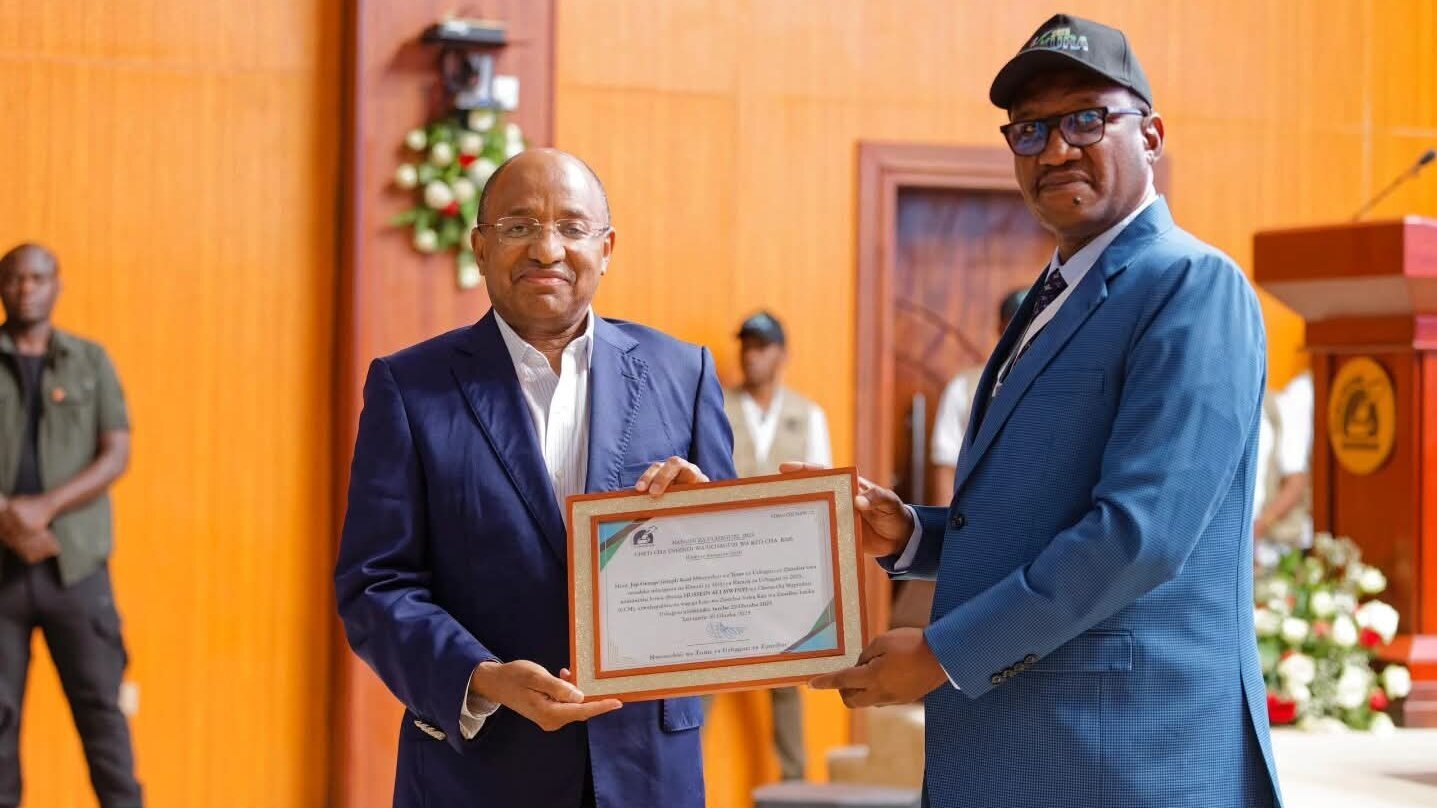 Zanzibar President Dr Hussein Ali Mwinyi receives certificate from elections commission