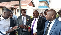 (MCAs) accompany Karatina MCA Watson Weru at the County Criminal Investigations Office (CCIO) in Nyeri town