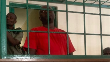Tanzanian musician Sefu Shabani Ramadhan (Matonya) before Shanzu Law Courts where he was charged with rape.