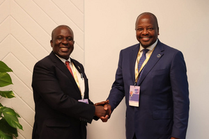 Mutahi Kagwe with Rueben Mtolo