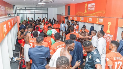 President William Ruto with Harambee Stars players