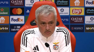Benfica head coach José Mourinho addresses the press