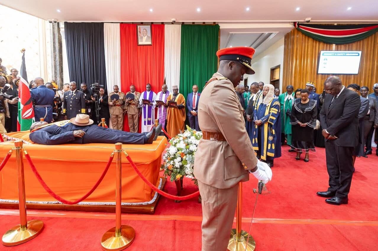 Raila Odinga’s body lies in state at Parliament