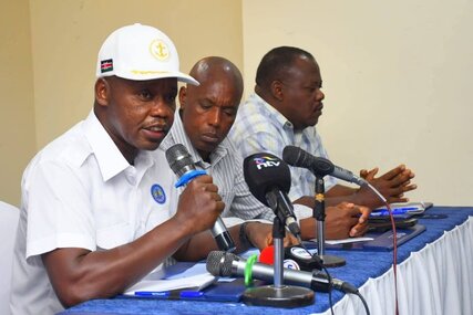 Kenya Ports Authority and Kenya International Freight and Warehousing Association (KIFWA) officials during the courtesy call meeting in Lamu