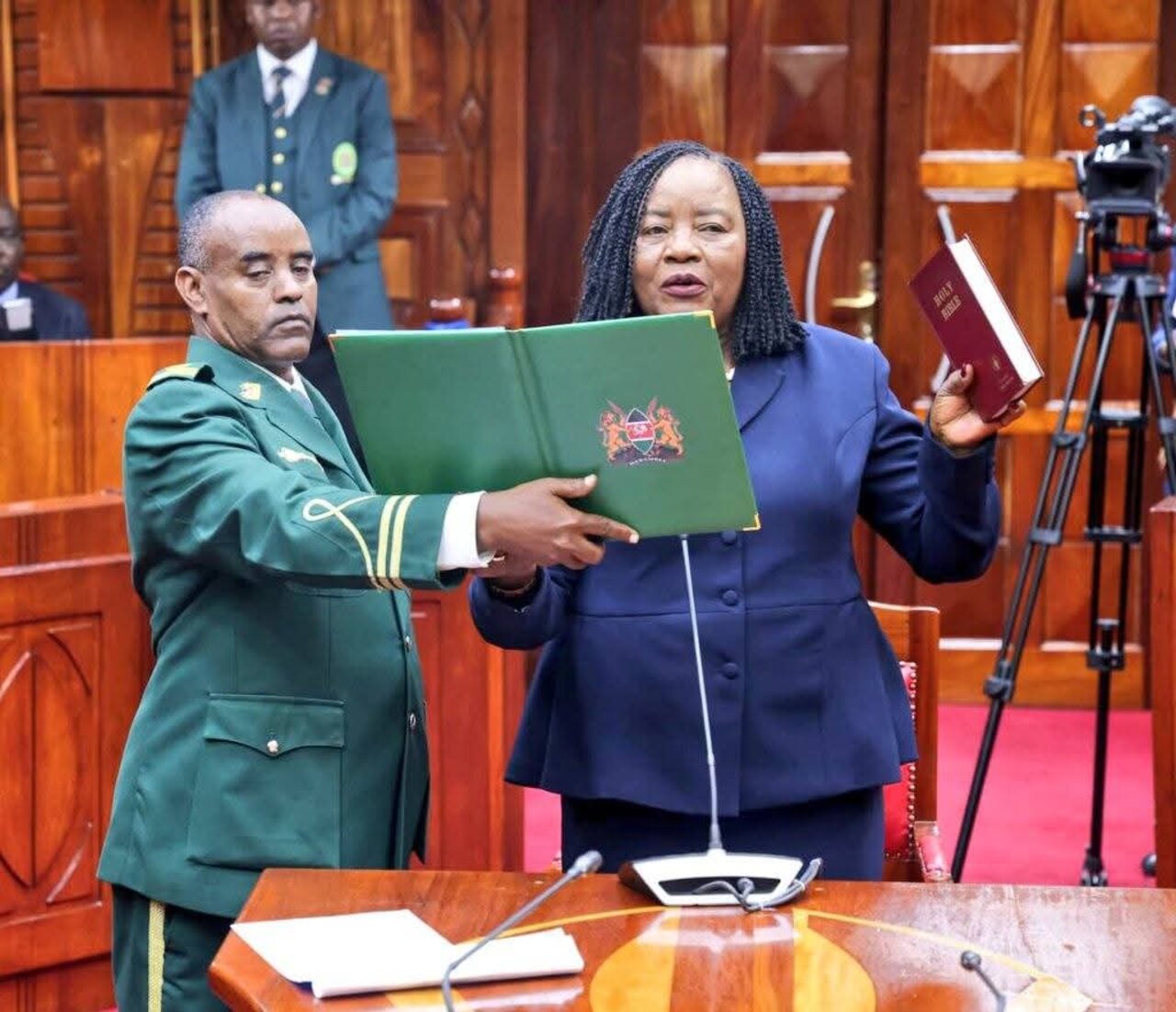 Ida Odinga during the vetting at the County Hall, Parliament on Friday.  Photos/PBU