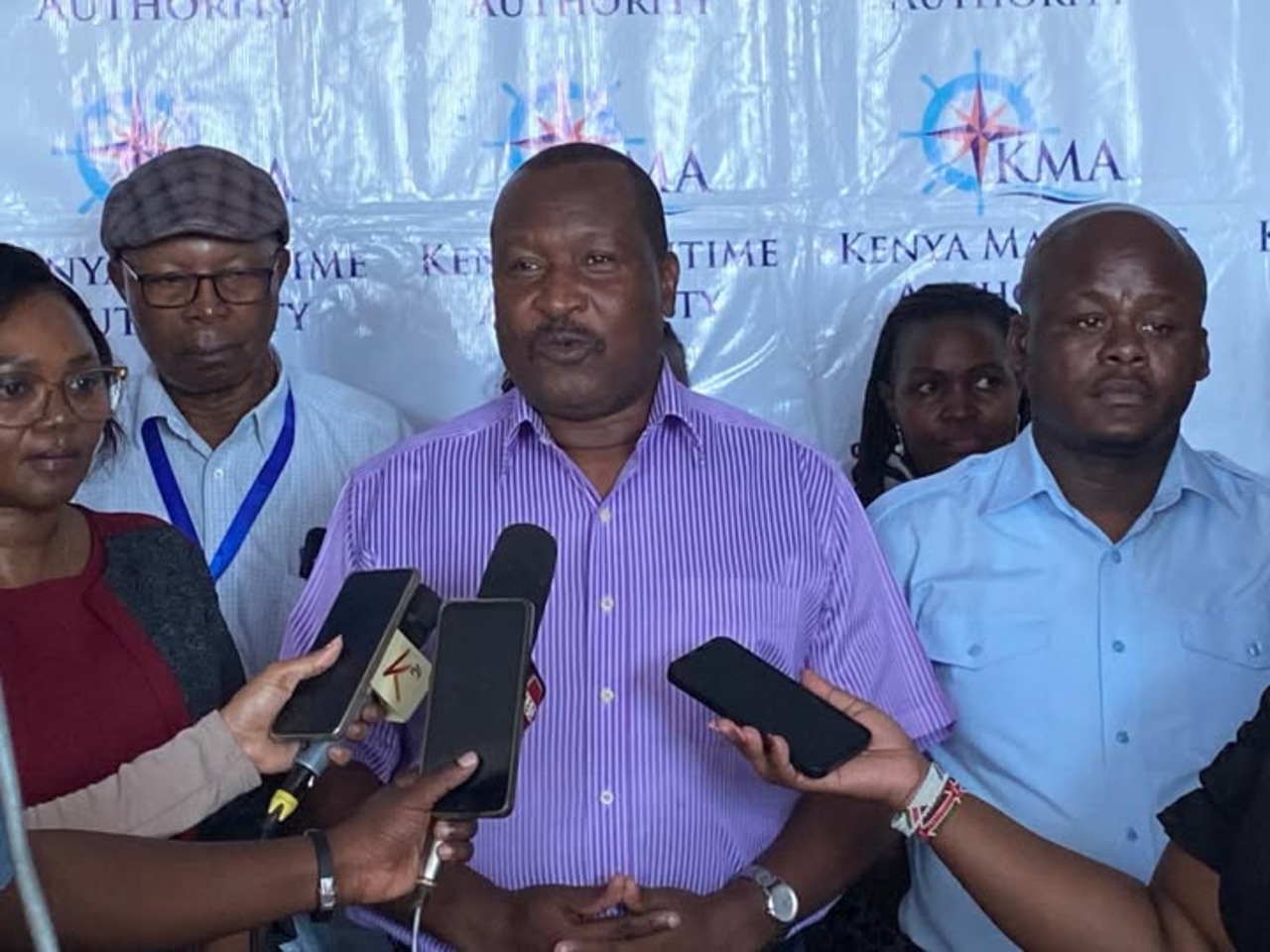 Kenya Maritime Authority Director General Justus Omae Nyarandi addressing the media in a past event