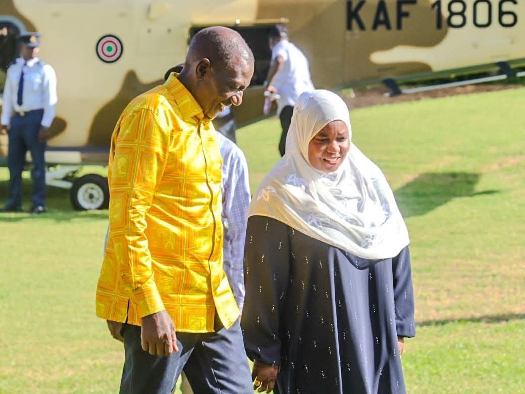 President William Ruto with Kwale Governor Fatuma Achani
