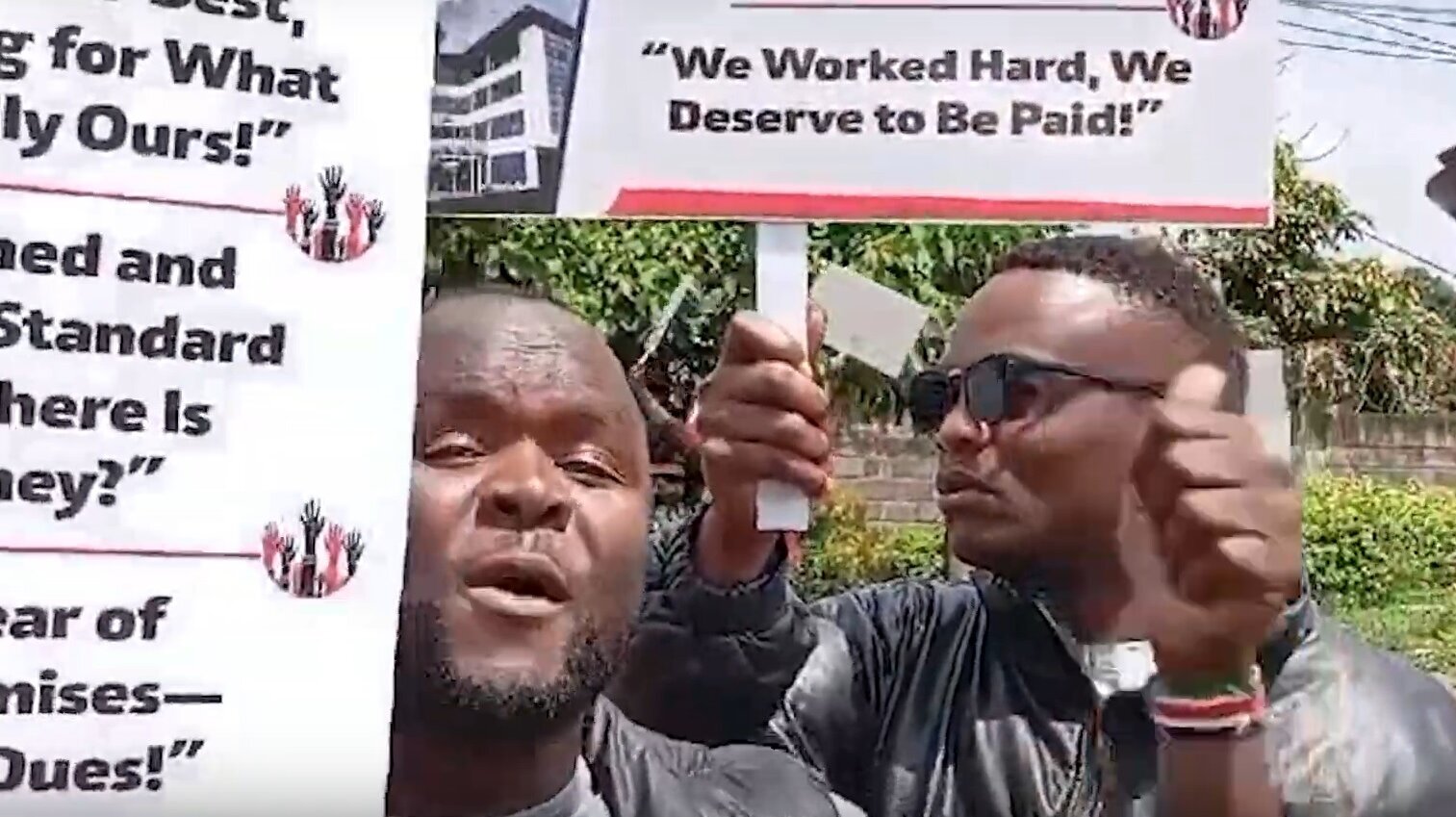 Former Standard Media employees protesting