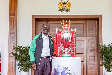 President William Ruto on Friday turned football banter into diplomacy as he hosted the English Premier League (EPL) trophy at State House, Nairobi.