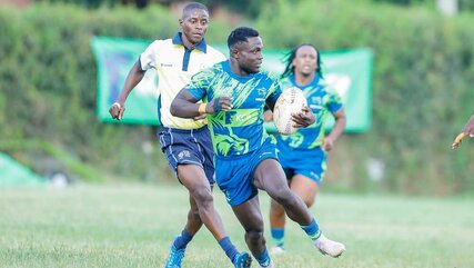 Festus Shiasi of KCB RFC speeds away with the ball 