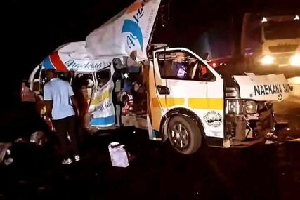 Naekana Sacco matatu that collided head-on with a Tahmeed Express bus 