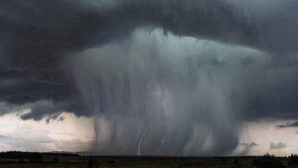 An evening thunderstorm. 