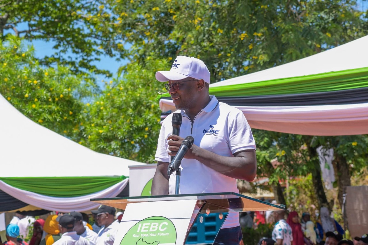 IEBC Chairperson Erastus Ethekon during the launch of ECVR in Shimoni, Kwale County on March 30, 2026