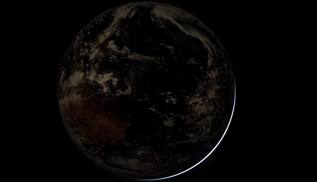 Video grab showing first images of Earth from Artemis II