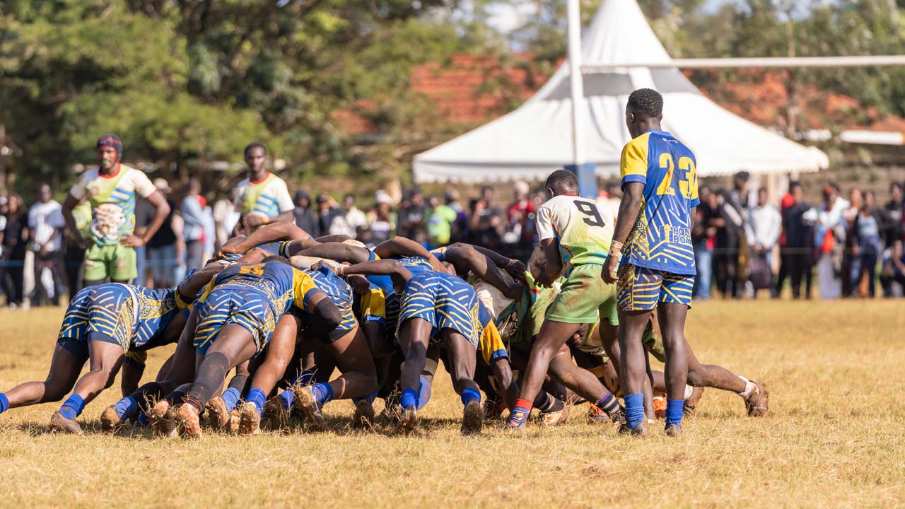 Action from JKUAT Cougars vs Homeboyz where the hosts secured 40-9 victory in the KRU Championship semi-final to earn promotion to the Kenya Cup. 