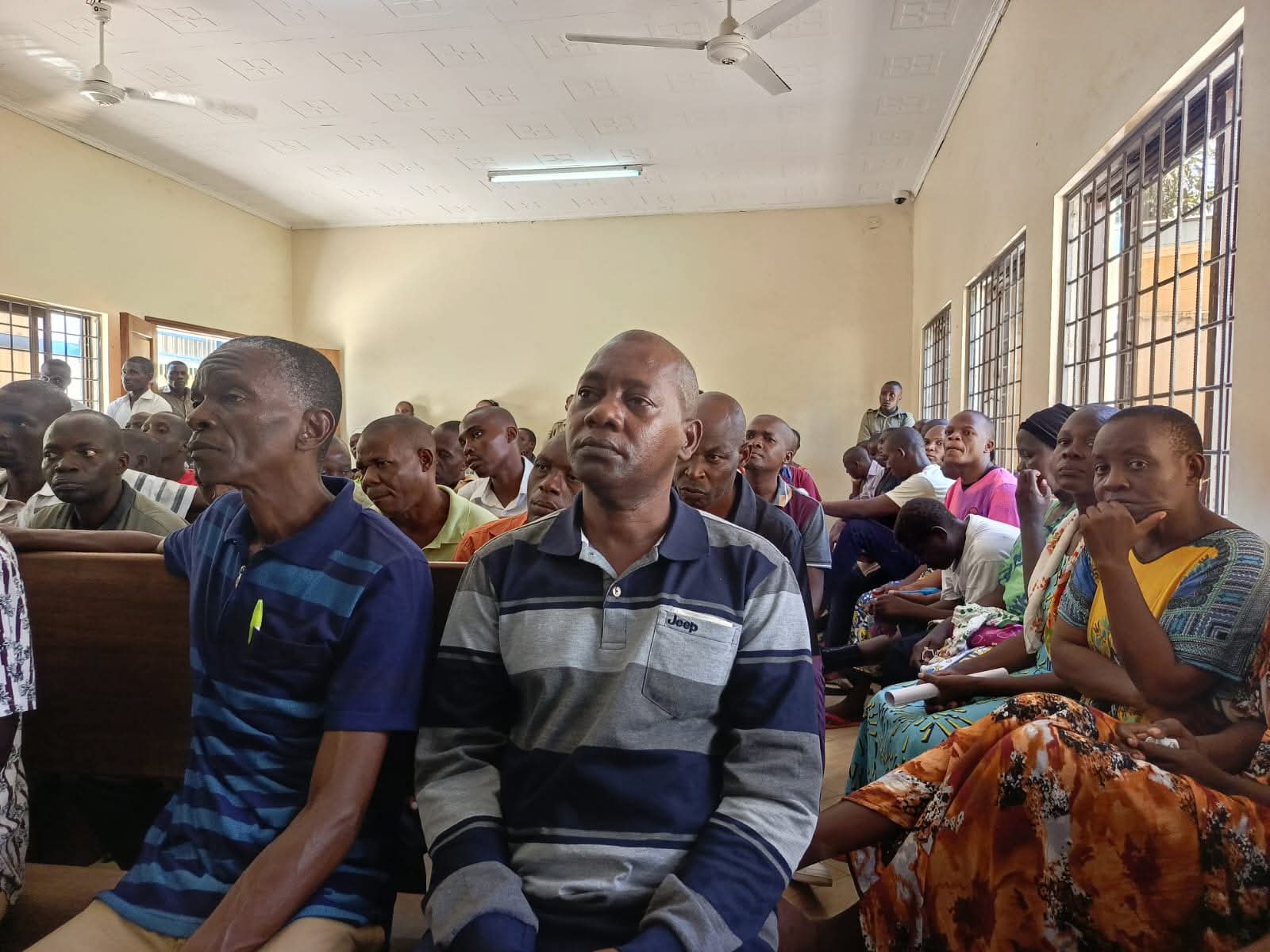 Controversial preacher Paul Mackenzie together with his co-accused in court.