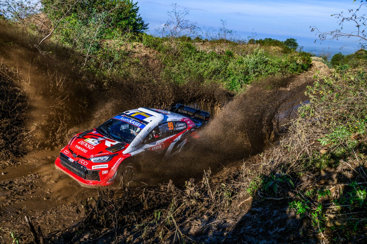 Oliver Solberg in action at WRC Safari Rally 2026 in Naivasha