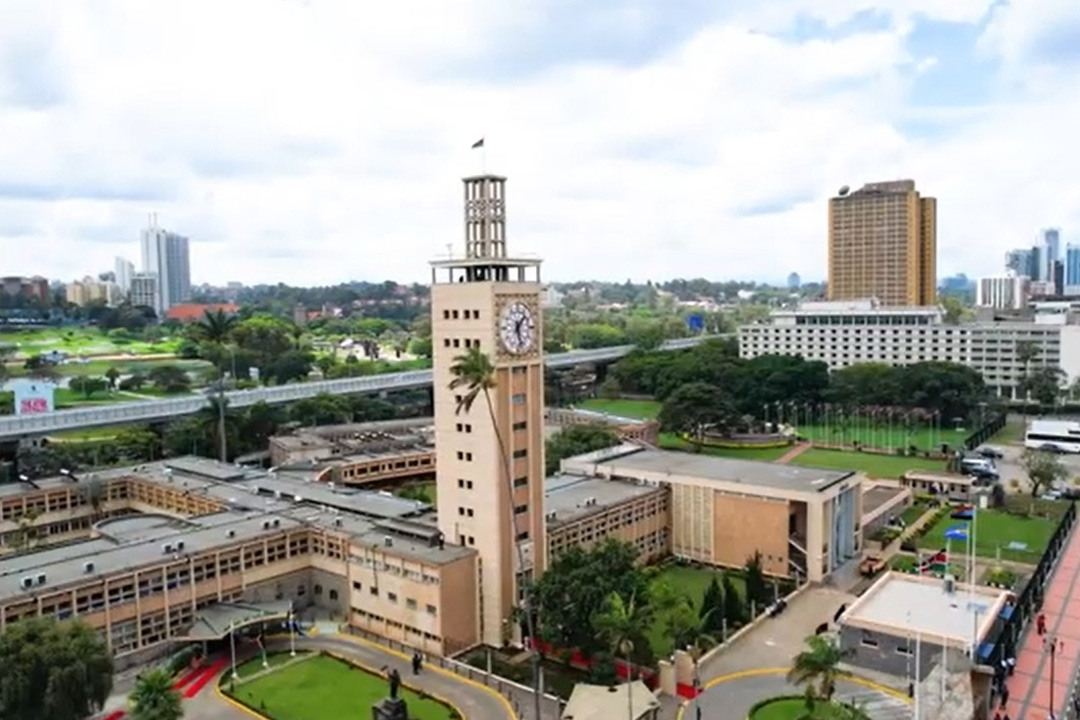 Kenya's iconic Parliament Buildings stand proudly in Nairobi's city centre