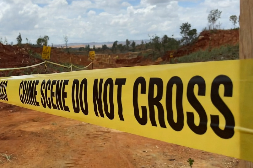 Crime scene cordoned off.